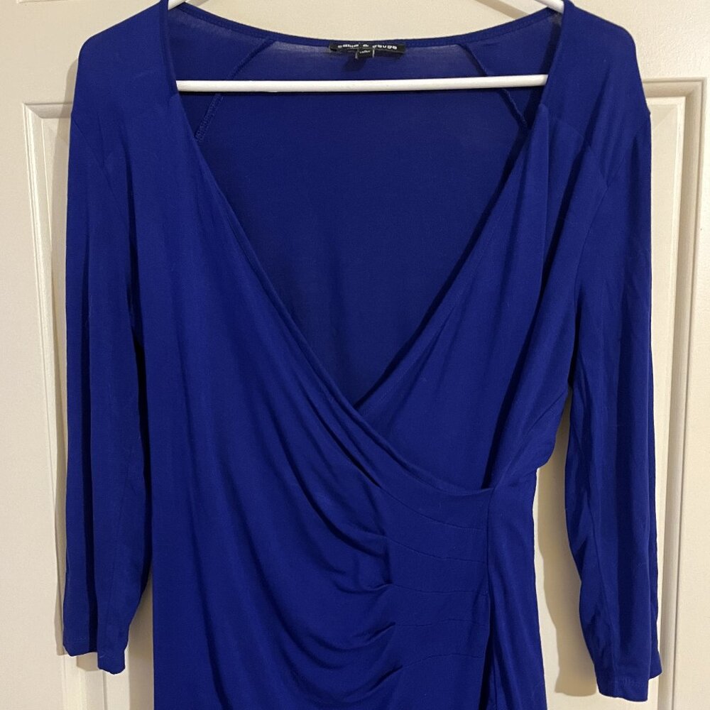 Dark Blue Wrap Style Top Size S